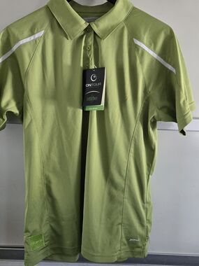 Ontour Women's Lime Green Short-Sleeve Performance Polo Golf Shirt